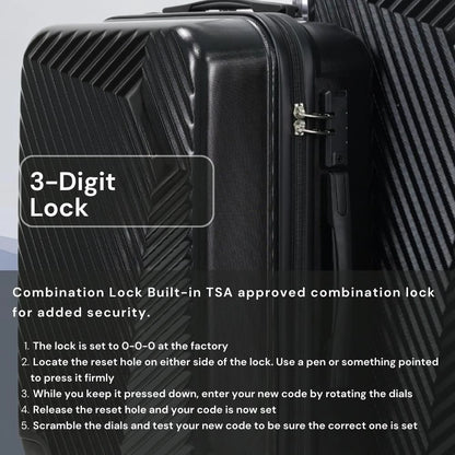 3-Piece Lightweight Hardside Spinner Luggage Set with TSA Lock, 3 piece suitcase set (20in24in28in) (Cherry Red)