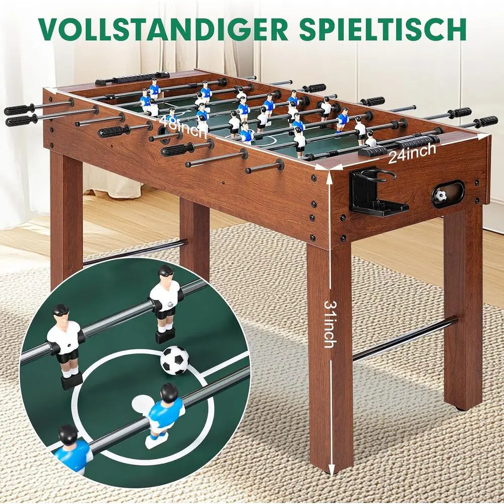 48in Competition-Sized Game Table for Home & Game Room – Includes 2 Balls & 2 Cup Holders – Classic Indoor Soccer Game