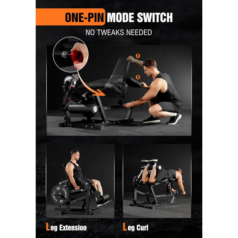 Leg Extension and Curl Machine, Seated Extension and Lying for Home Gym, Workout Equipment with Cable System