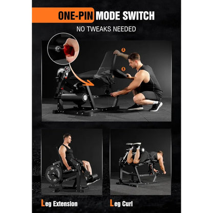Leg Extension and Curl Machine, Seated Extension and Lying for Home Gym, Workout Equipment with Cable System