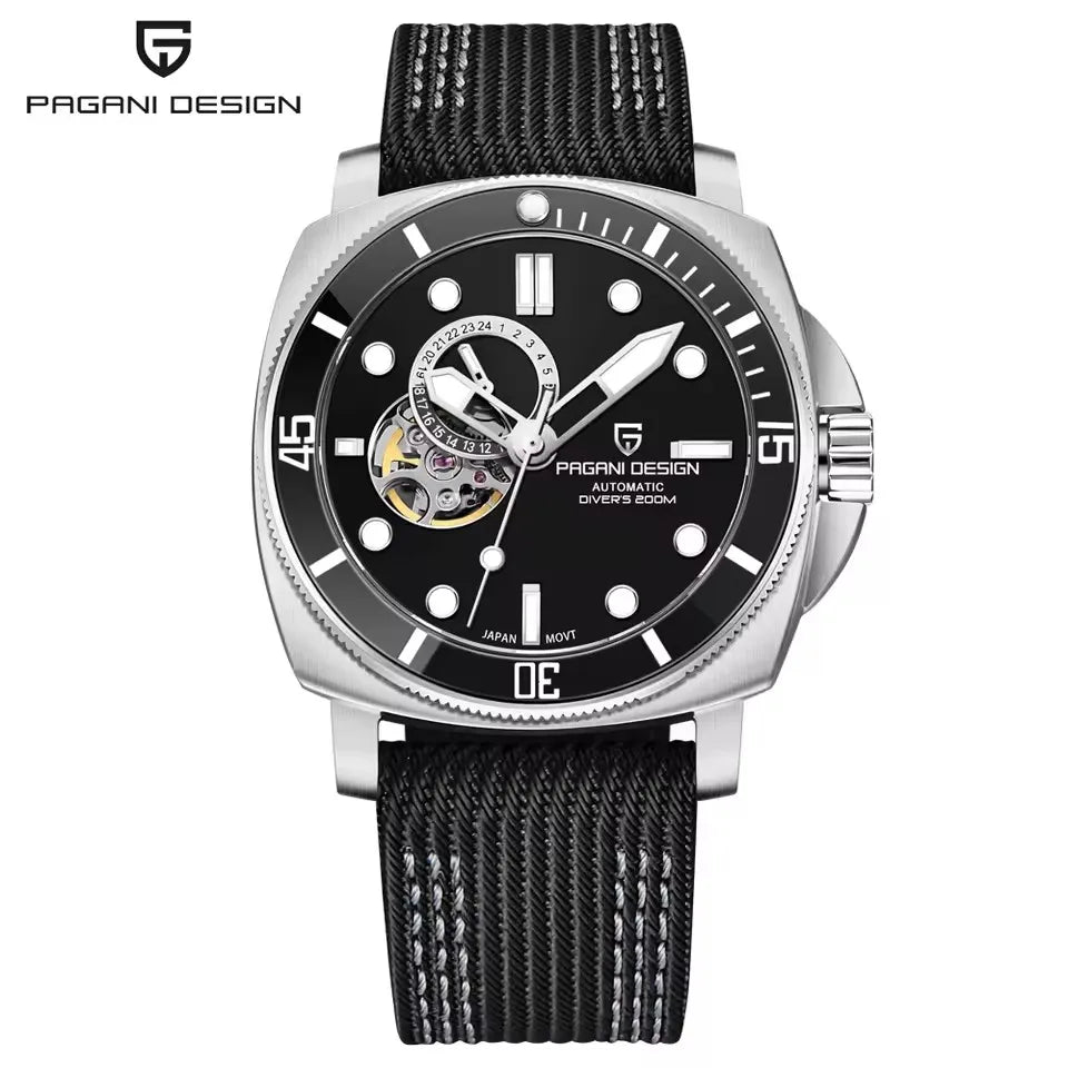 PAGANI DESIGN Top Brand Mechanical Tourbillon Men watch Japan Movt 24-hour Display Luxury Watch Sapphire Luminous Dive Man watch