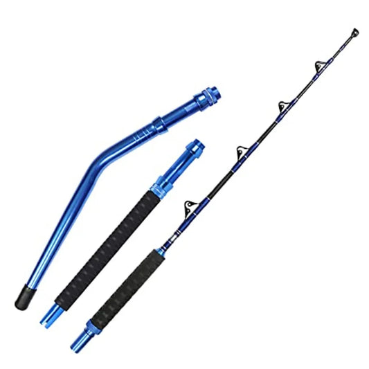 2Piece Saltwater Offshore Heavy Bent Straight Butt Trolling Rod Fishing Roller Rod Conventional Boat Deep Sea Fishing P