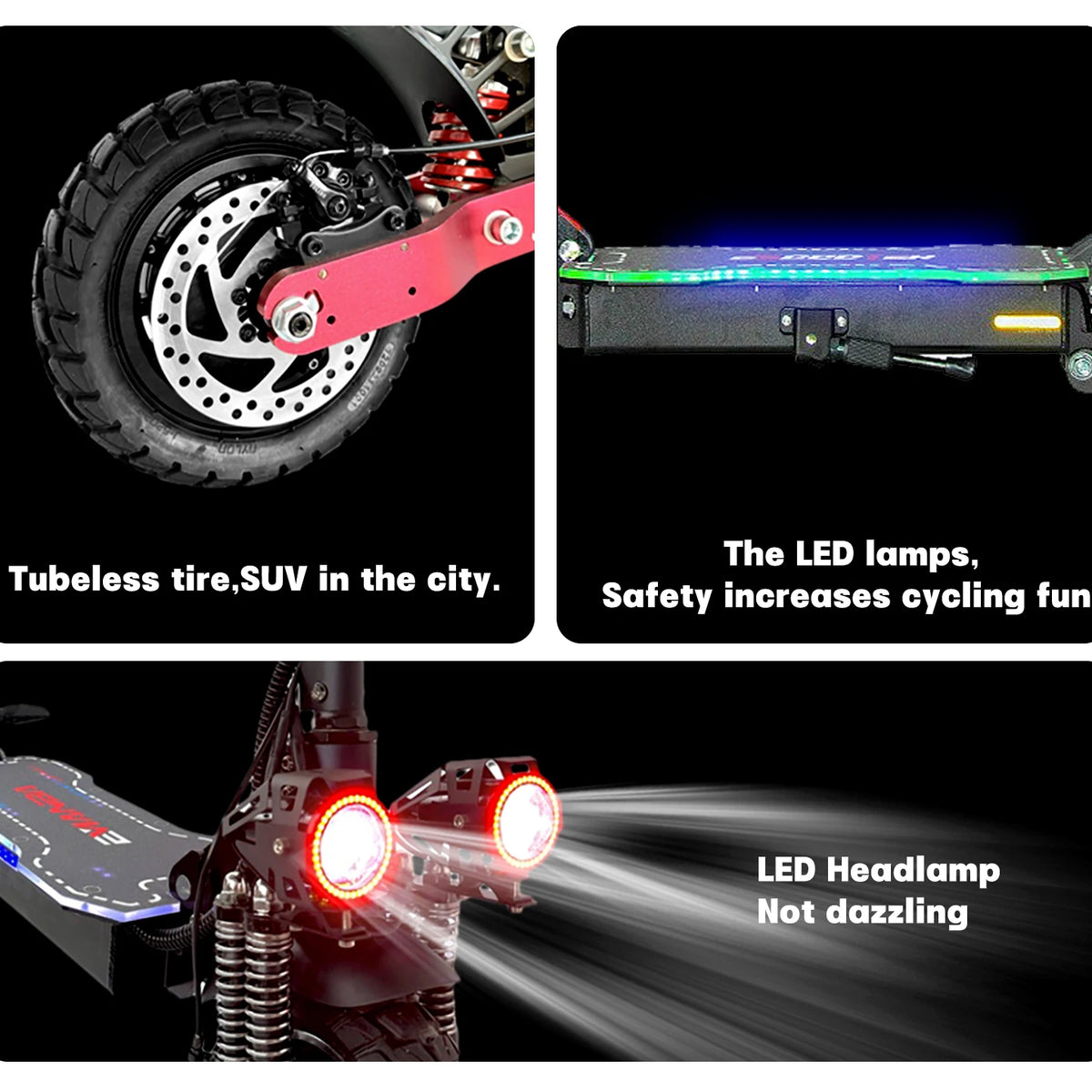Dual-Motor 2-Wheel Foldable Off Road 48v 2400W Folding Electric Scooter Dual Hub Powerful Fast Speed for Adult E Scooter