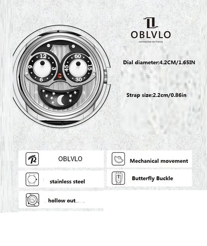 OBLVLO men's mechanical watches, automatic winding mechanical watches, novel and creative men's watches, men's timepieces, uniqu