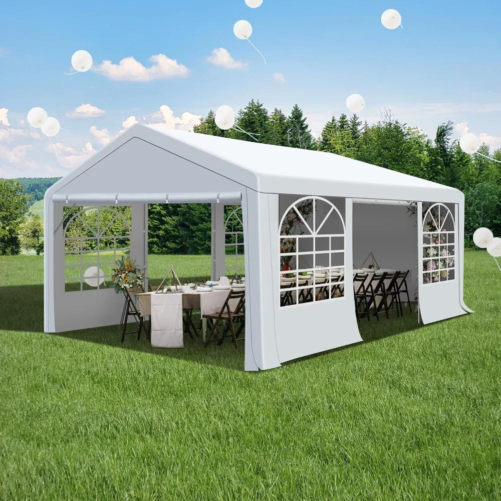 Heavy-Duty 13x20 Foot Outdoor Wedding Party Tent with Detachable Sidewalls for Events and Shelters