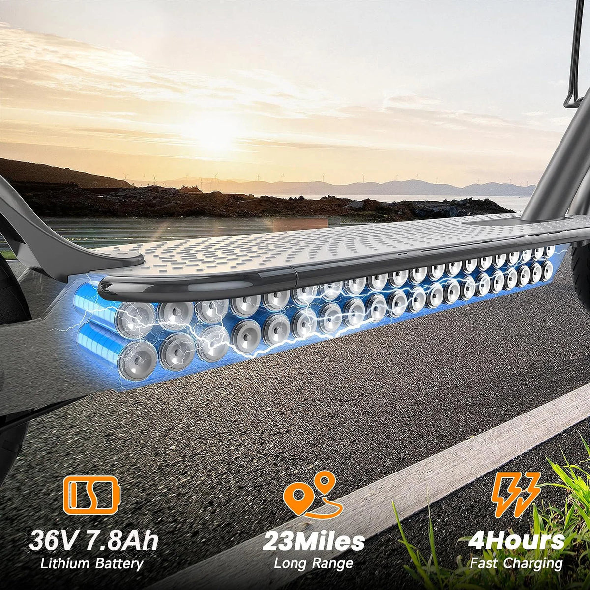 8.5'' Electric Scooter 36V 7.8Ah Battery Up to 19MPH Max Speed 350W Brushless Motor Max 23Miles Long Range Foldable Escooter for Adults App Control for Commuter