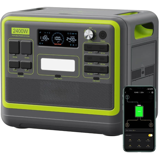F2400 Portable Power Station,upgraded (4800W Peak) generador eléctrico portátil 2048Wh LiFePO4 Battery Solar Generator