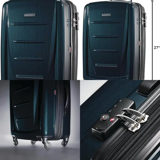 Medium 24-Inch Teal Expandable Hardside Spinner Luggage