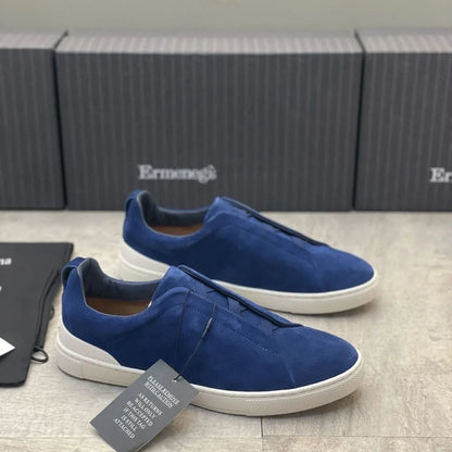 2025 Zegnss Dress Shoes Designer Shoes Men Ermenegildos Zegnbs Soft Business Casual Party Quality Leather Chunky Sneakers