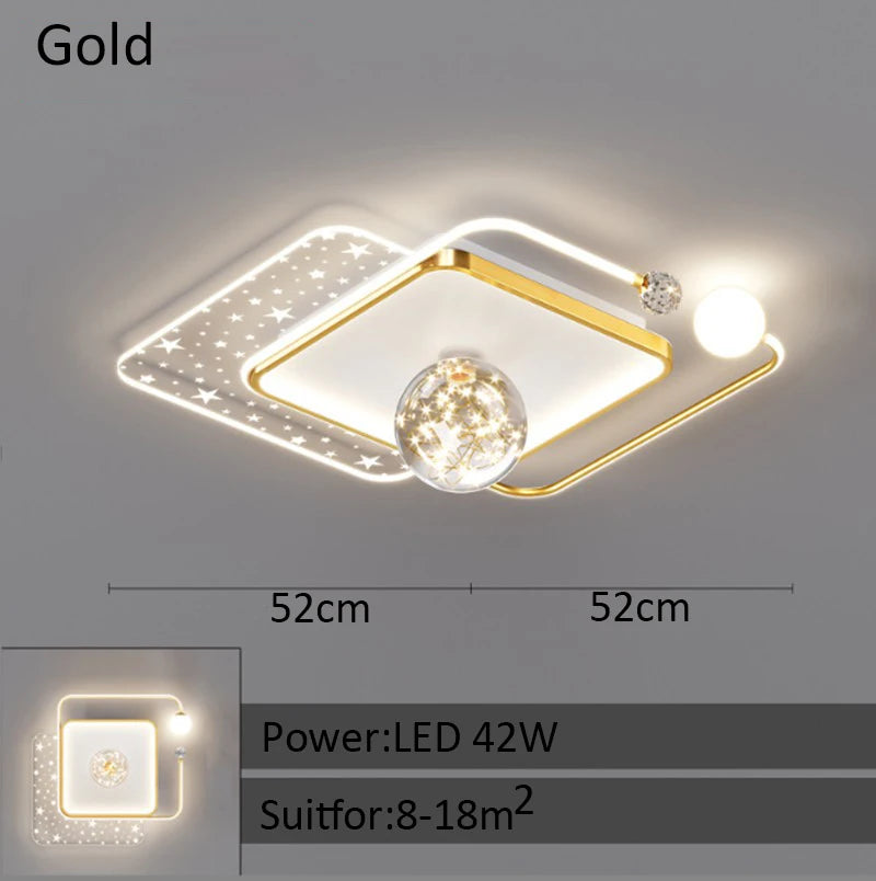 Modern bedroom ceiling light Children's room Round chandelier Creative LED living room interior ceiling decorative lighting