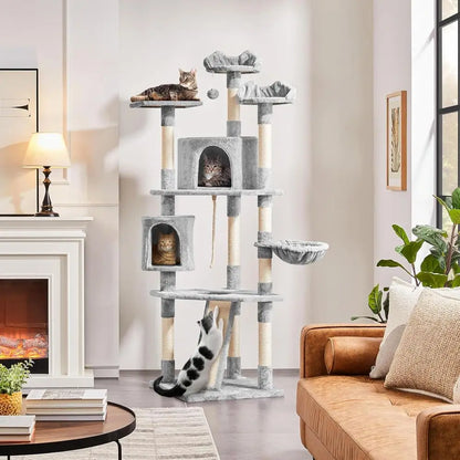 79 inches Cat Tree Multi-Level Cat Tower with Scratching Post Indoor Cat Condo Pet Stand Play House urniture Kitten Kitty Activi