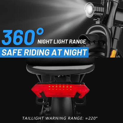 14" Folding Electric Motorcycles Mountain E Bike for Adults, 450W Peak Motor Ebike 19Mph 21Miles 48V 10.4AH Electric Bicycle