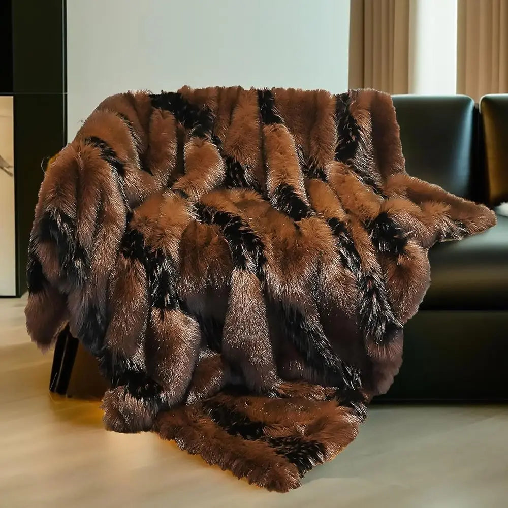 Faux Fur Blanket Luxury Fur Throw Blanket Sofa Fluffy Blanket Super Warm Elegant Cozy Fuzzy Throw Blankets for Couch, Armchair a