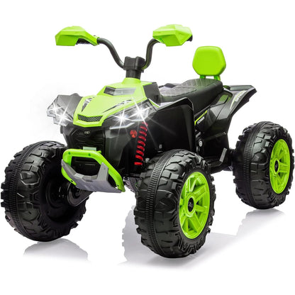 24V Kids Electric ATV Car 2 Seater Ride on Car with Dual 550w Motor Off-Road 4 Wheeler LED Lights Music Player 110 Lb Capacity