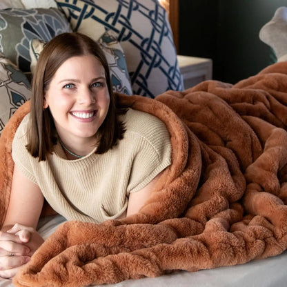 Ultra Soft Faux Fur Throw Blanket for Couch, Bed & Home - Fluffy, Warm & Luxurious Chic Collection (Medium, 50x60)