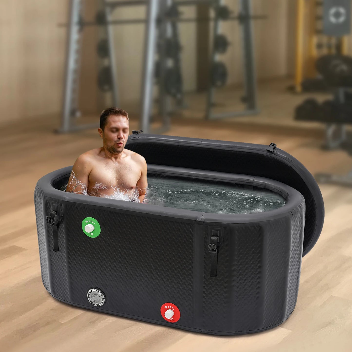 150*80cm Inflatable Ice Bath Tub for Athletes Recovery Portable Cold Plunge Tub Large Capacity 370L with Pump for Muscle Relax