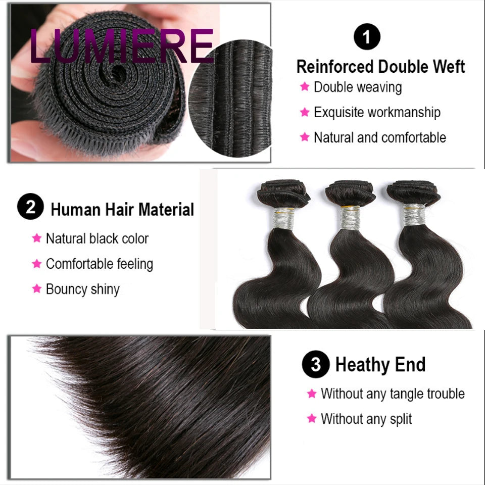 28 30”Clearance Sale Body Wave Bundles With HD Transparent Lace Closure Frontal And Bundles 100% Raw Virgin Human Hair Extension