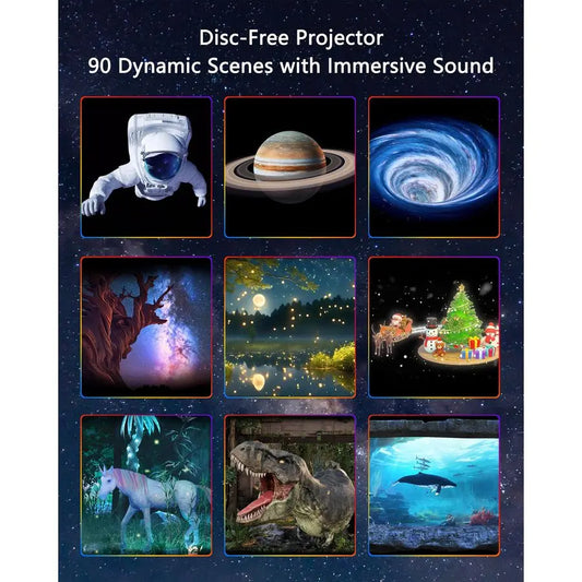 Galaxy Projector, Star Projector with 90 Dynamic Scenes, HD Planetarium Projector Night Light with Bluetooth Speaker for Room, C