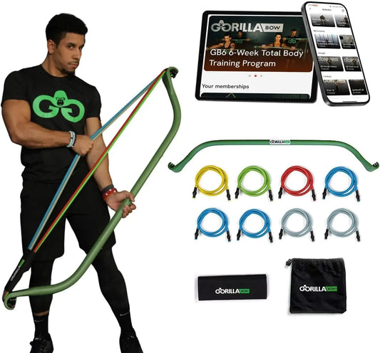Portable Home Gym Resistance Bands and Bar System for Travel, Fitness, Full Body Workout Equipment Set