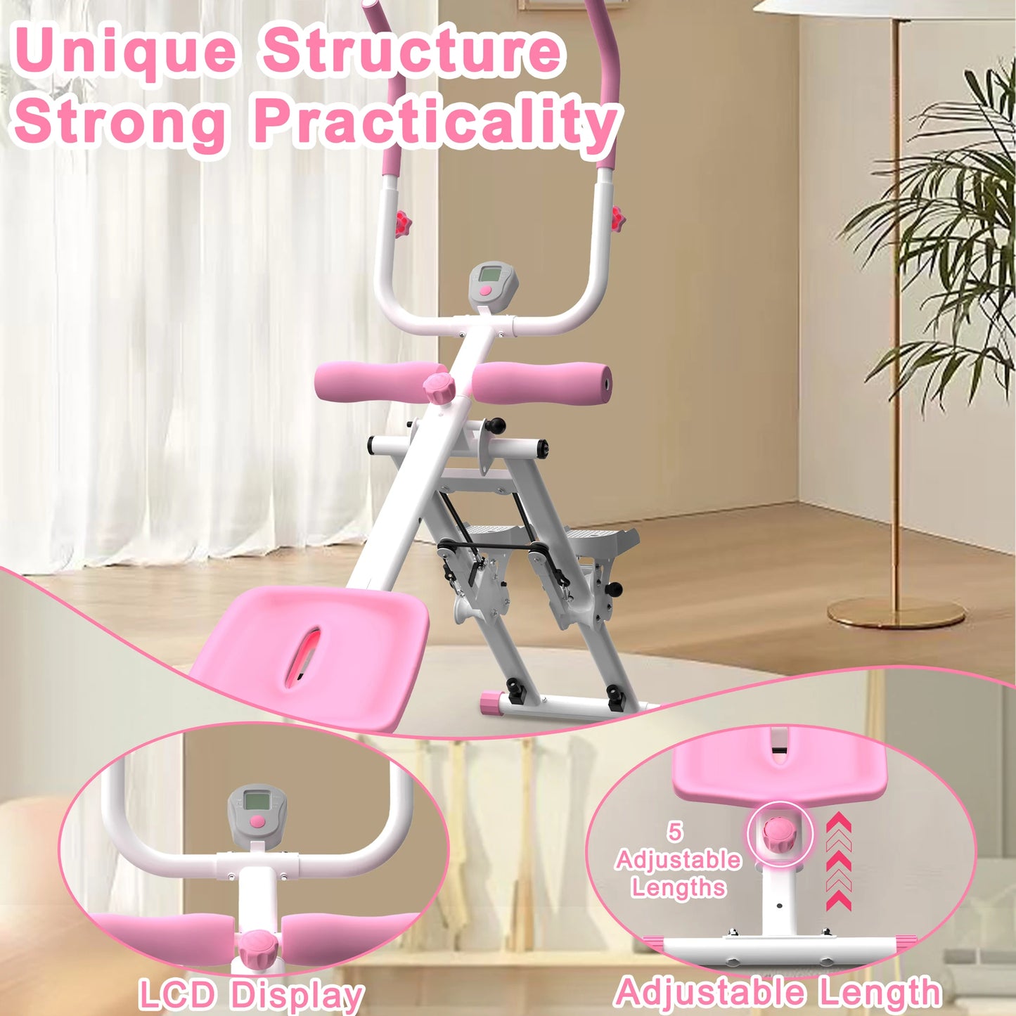 ‌2-in-1 Stair Stepper & Ab Workout Machine – Multifunctional Home Gym Equipment