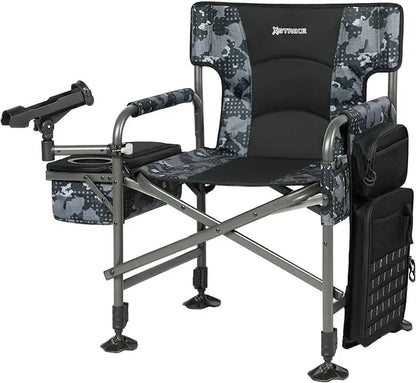 Portable Adjustable Ice Fishing Chair with Rod Holder and Cooler for Outdoor Adventures