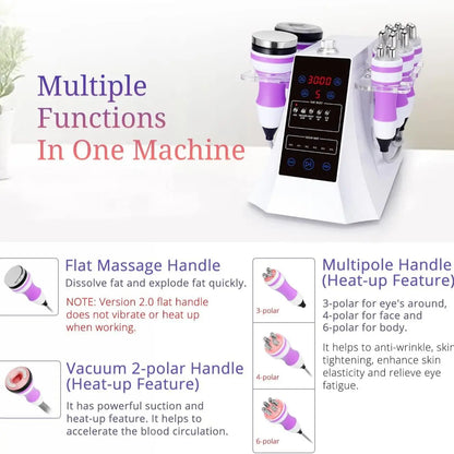 5 in 1 Ultrasonic 40K Cavitation Vacuum Fat Loss Body Shaping Machine Remove Wrinkle Refared Beauty Device Home Use Anti Celluli
