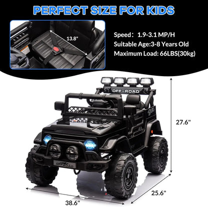 12V Kids Ride on Truck with Parent Remote Control, Electric Ride on Toy Car for Ages 3–8, 5 MPH Safe Speed,Music & Stories
