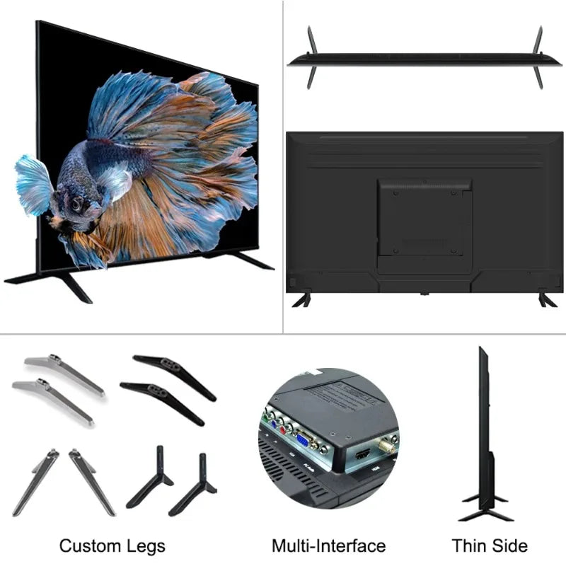 Large Screen Light Emitting Diode TV 65 inch 4K HDR ultra high definition Android TV 65 inch Smart TV
