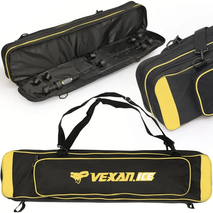 WaterResistant Ice Fishing Rod Case for Portable Storage and Travel Fits 8 Rods TipUps and Lures Ideal for Outdoor Winter Fishi