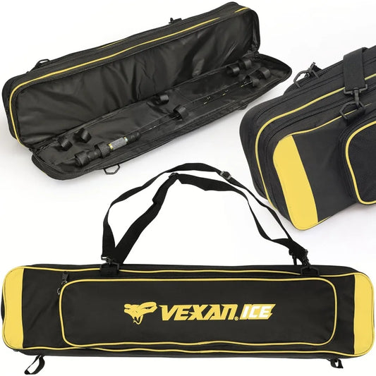 WaterResistant Ice Fishing Rod Case for Portable Storage and Travel Fits 8 Rods TipUps and Lures Ideal for Outdoor Winter Fishi