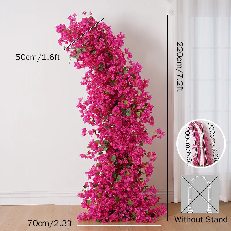Angela Flower A8235 Hot Pink Bougainvillea Blossom Floral Arrangement Wedding Backdrop Horn Arch Decoration Event Party Props