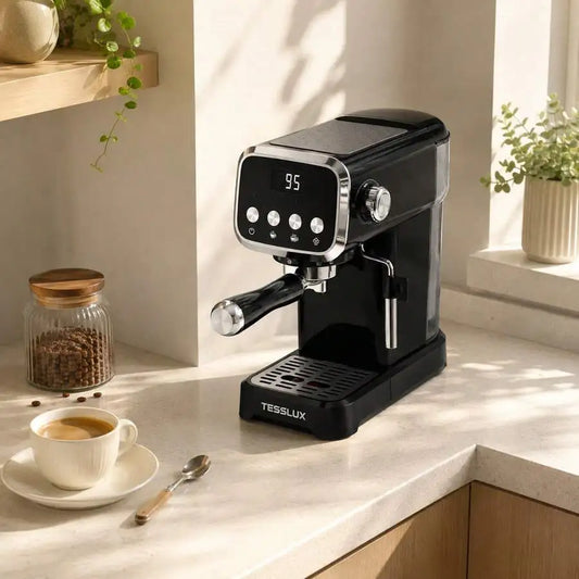 20 Bar Semi Automatic Espresso Machine, Compact Espresso Maker With Steam Milk Frother, 4 Button Control Single Double Shot, Dig