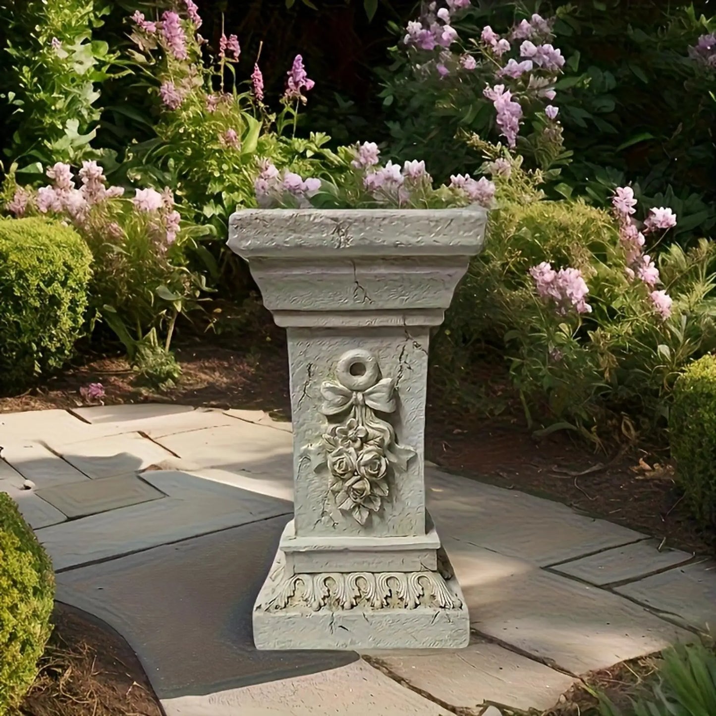 Elegant Garden Pedestal Greek Style Column Resin Statue Sculpture Retro Roman Pillar for Backyard Decoration and Wedding Table