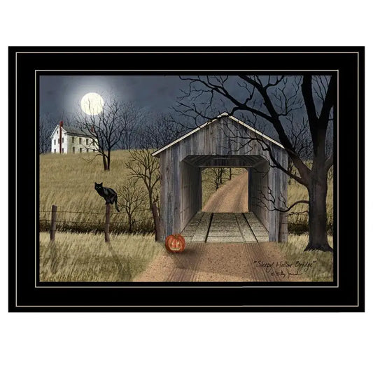 Sleepy Hollow Bridge Framed Wall Art - Modern Home Decor Print for Living Room, Bedroom & Farmhouse Decoration by Billy