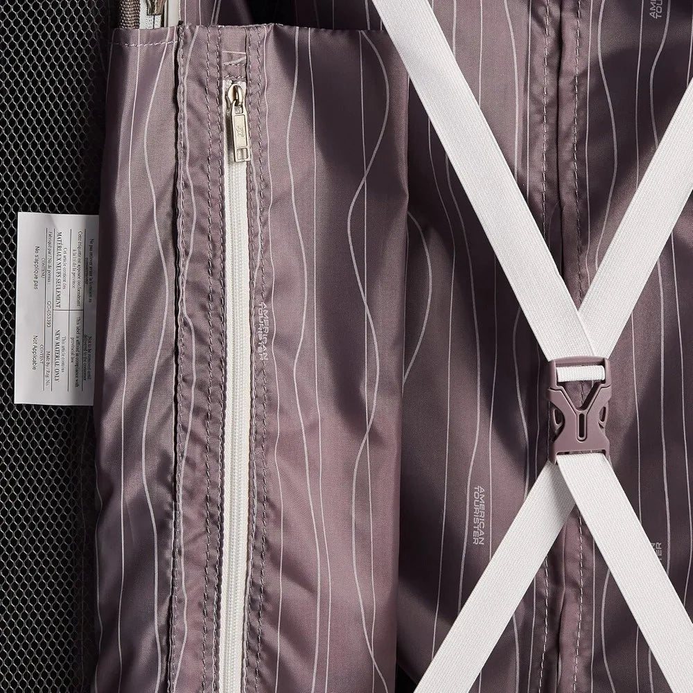 American Tourister Moonlight Expandable Hardside Luggage with Spinner Wheels, Ascending Gardens Rose Gold, Medium Size 24-Inch