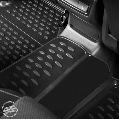 All-Weather 3D Custom Fit Rubber Mats for 2015-2024 Cars, Waterproof Odorless TPE Floor Liners, Laser Measured, Non-Slip (Black)