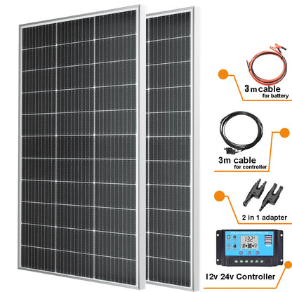 19.8V 200W Glass Rigid Solar Panel China 26.4V 200W 400W Monocrystalline Waterproof Solar Panels Charging 12V Camping/Home/RV CE