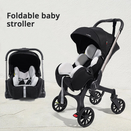 Go-Anywhere Baby Stroller, Features an Adjustable Backrest, Easy Fold, and Newborn-Friendly Design for City or Camping Use.