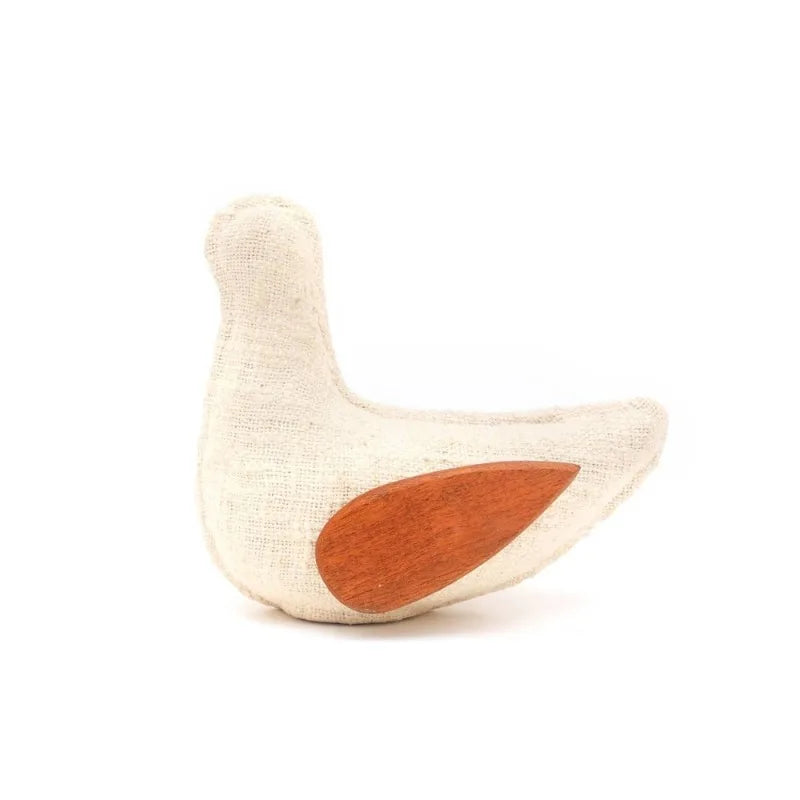 Exquisite Handcrafted EcoMix Dove Figurine – 9X4.5X7.8" Fabric & Wood Wings Sculptural Home Décor