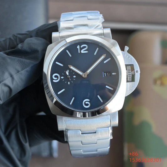 Customizable 44mm Men Automatic Mechanical Watch Luxury Style Stainless Strap