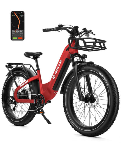 FREEDARE Electric Bike for Adults 750W BaFang Motor,48V20Ah Battery,GPS Smart App Mountain Ebike 26x4 Fat Tire Electric Bicycle