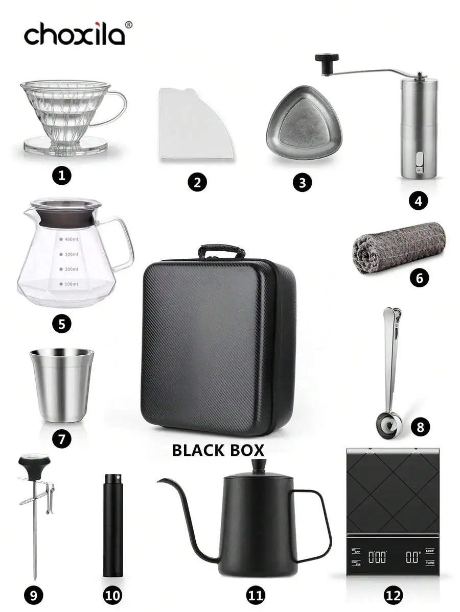 Coffee Set (Including Camping Box), No.02 Drip Coffee Set, Manual Coffee Maker Set, Portable Coffee Gift Set, Travel Coffee Acce