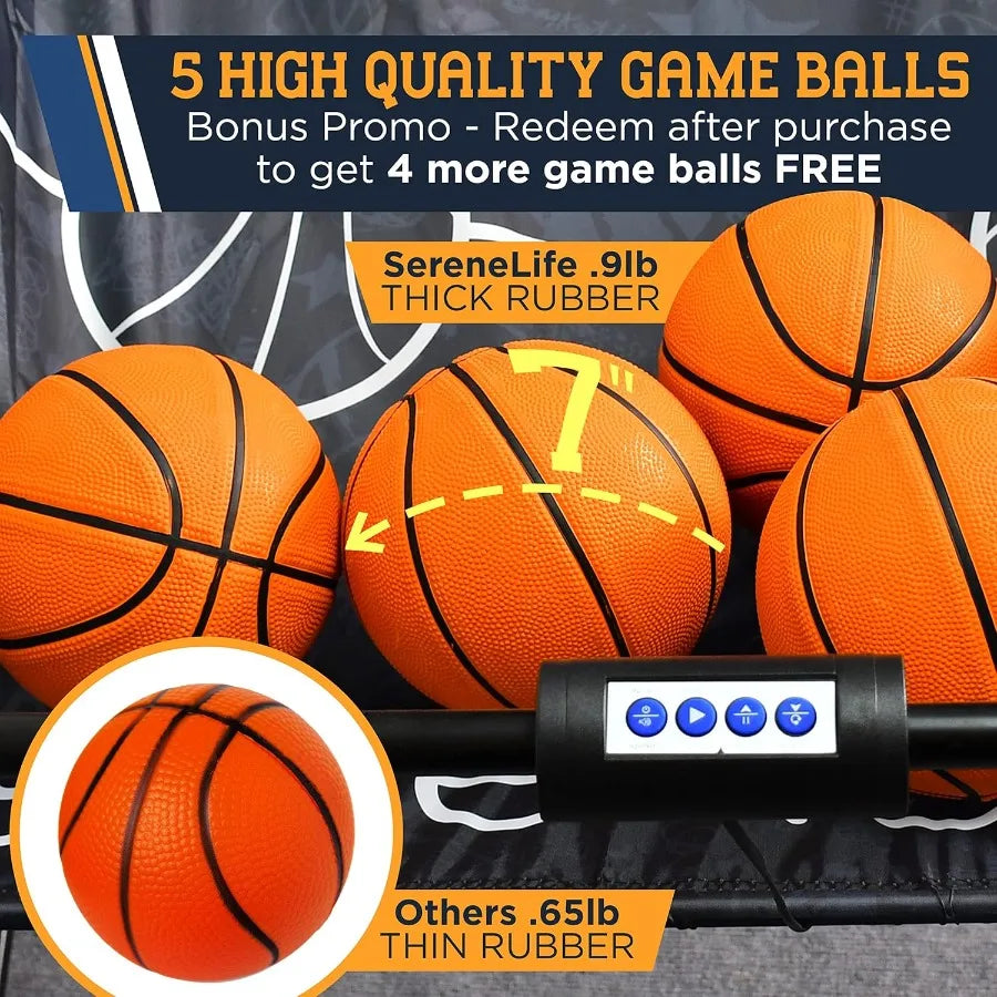 Dual Hoop Basketball Shootout Indoor Home Arcade Room Game with Electronic LED Double Basketball Shot Scoreboard and Play Timer