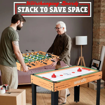 4in1 Multi Game Table 48 Sports Arcade with Accessories Ping Pong Air Hockey Pool Billiards Soccer Foosball All in One Indoor O