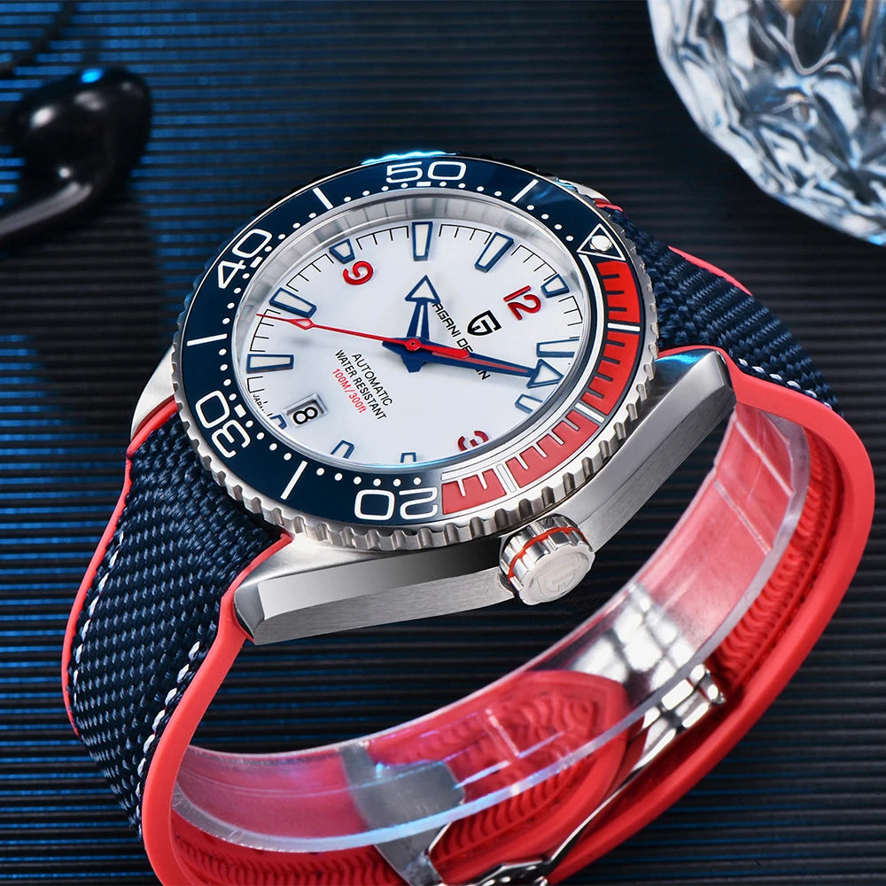 New PAGANI DESIGN Diving Series Luxury 8215 Mechanical Automatic Watch Sapphire Glass 40MM Sports Leather Watches for Men reloj