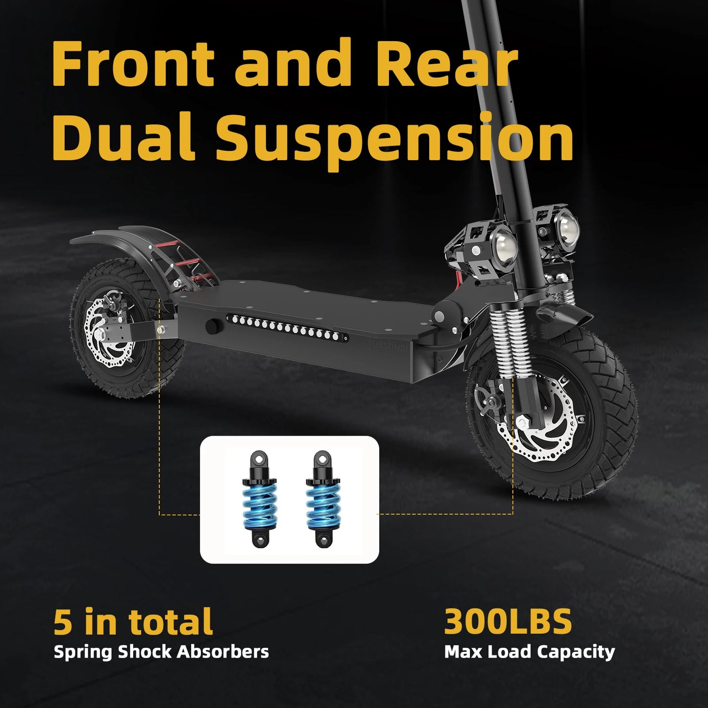 X700 Dual Motor Electric Scooter, 45 mph Max Speed, 50 Miles Range, 10" All-Terrain Tires, Foldable E Scooter for Adults