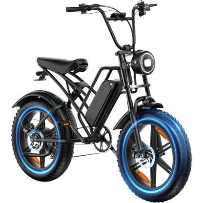 E500 Electric Bike for Adults 1000W Peak Motor, 20" Fat Tire Dirt E-Bike with 35MPH, 40 Miles PAS Range, Electric Bicycles