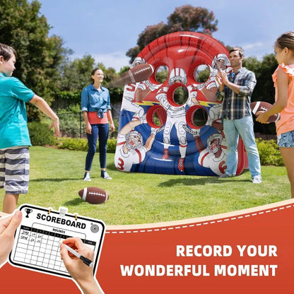 6Ft Football Target Toss Game Inflatable Football Throwing Target Toy for Carnival Party Games