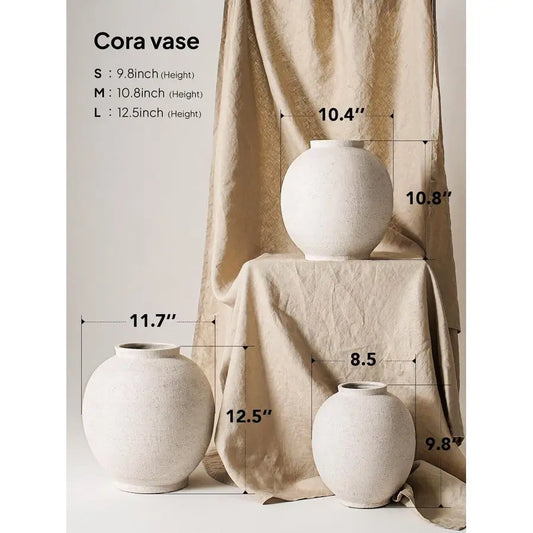 Ceramic Rustic Vase, 10.8 Inch Farmhouse Minimalist Tall Flower Vase for Table, Living Room, Home Decor, Bathroom, Holiday, Wed