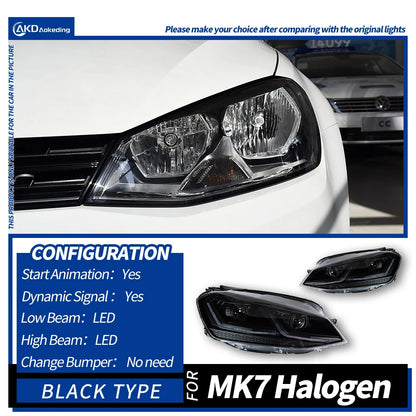 AKD Car Styling for VW Golf 7 LED Headlight 2013-2017 MK7 Headlights DRL Head Lamp Dynamic Signal Lens Automotive Accessories